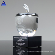 Glass Wholesale Magnifying Diamond Apple Heart Custom Crystal Paperweights
